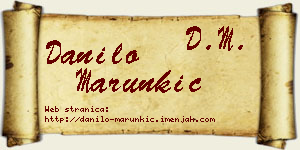 Danilo Marunkić vizit kartica